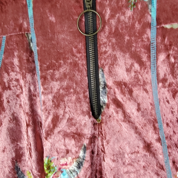 Autumn Teneyl Angel Pink Floral Jumpsuit Velour Sustainable Organic size Small - Picture 9 of 13